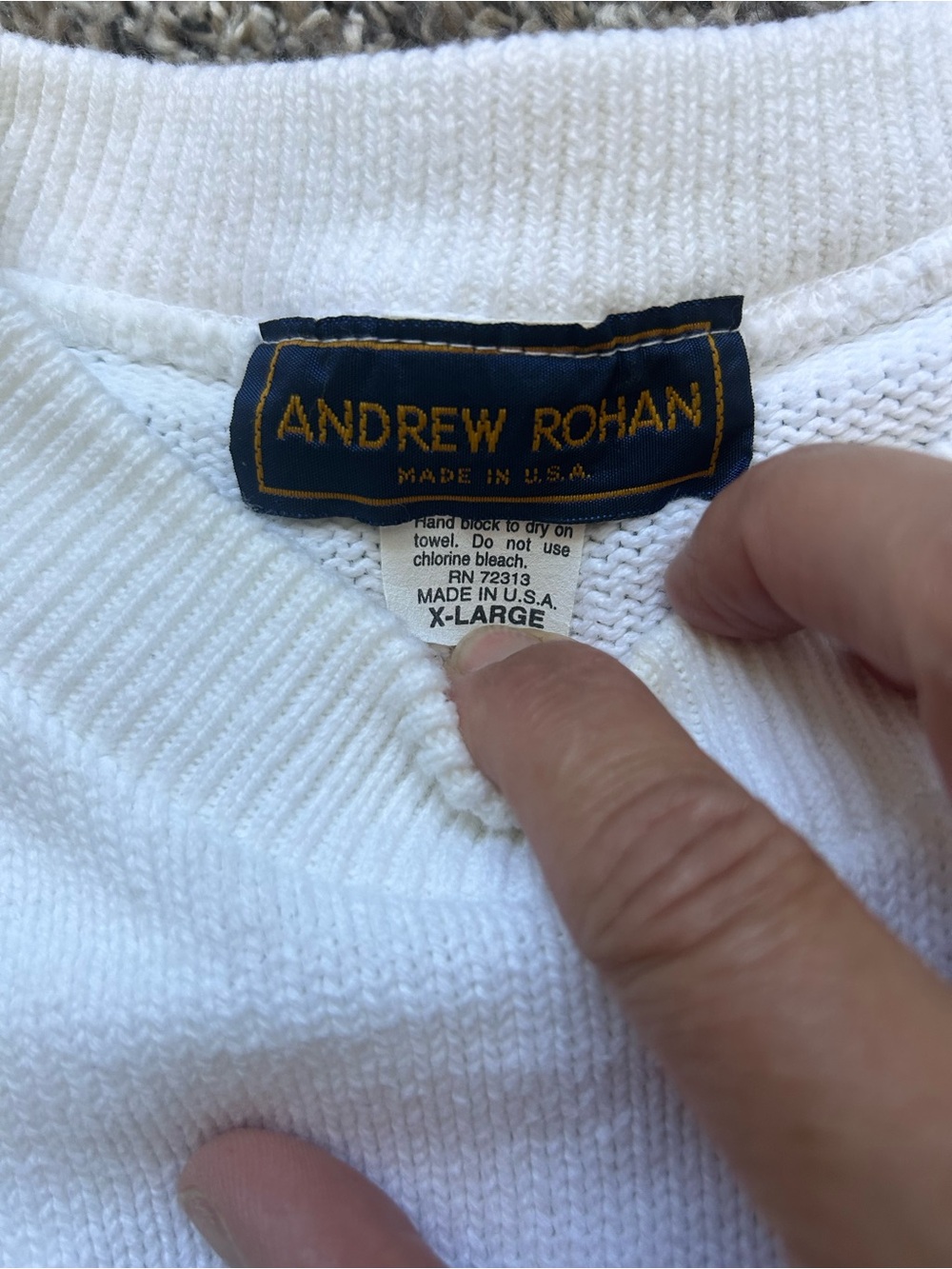 Vintage Nebraska Cornhusker Andrew Rohan White Men’s Sweater XL - Picture 5 of 9